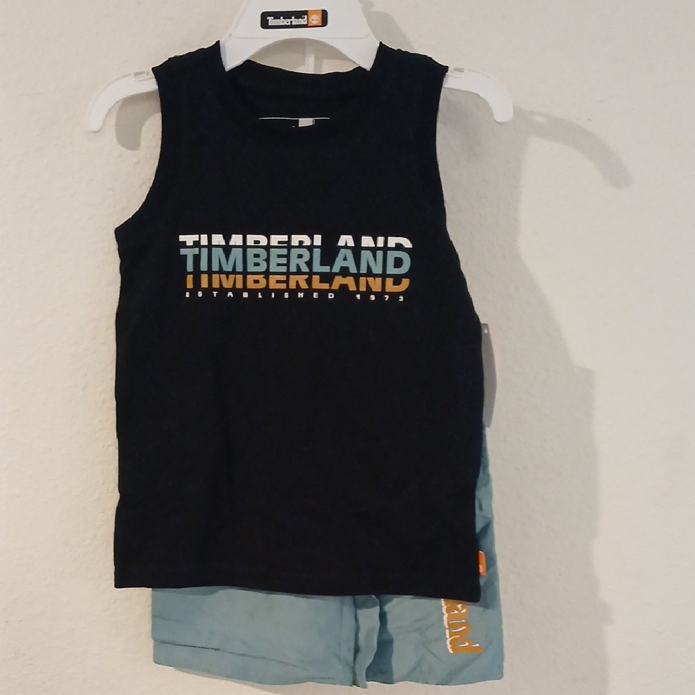 Timberland Black Tank Top with Logo